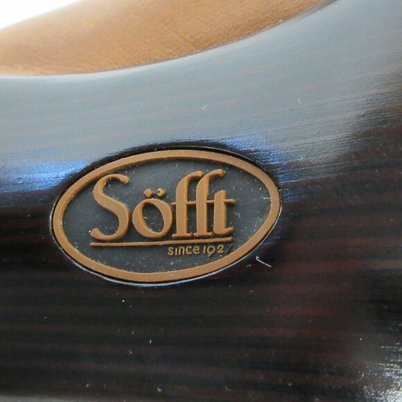 SOFFT Brown Tan Leather Heeled Sandals Size 8.5 Slip On Slide Mule Shoes 1227700 - Picture 13 of 15